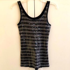 The Limited M black and grey squint tank top